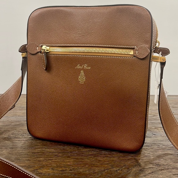 Mark Cross brown leather side bag NEW - Picture 1 of 10